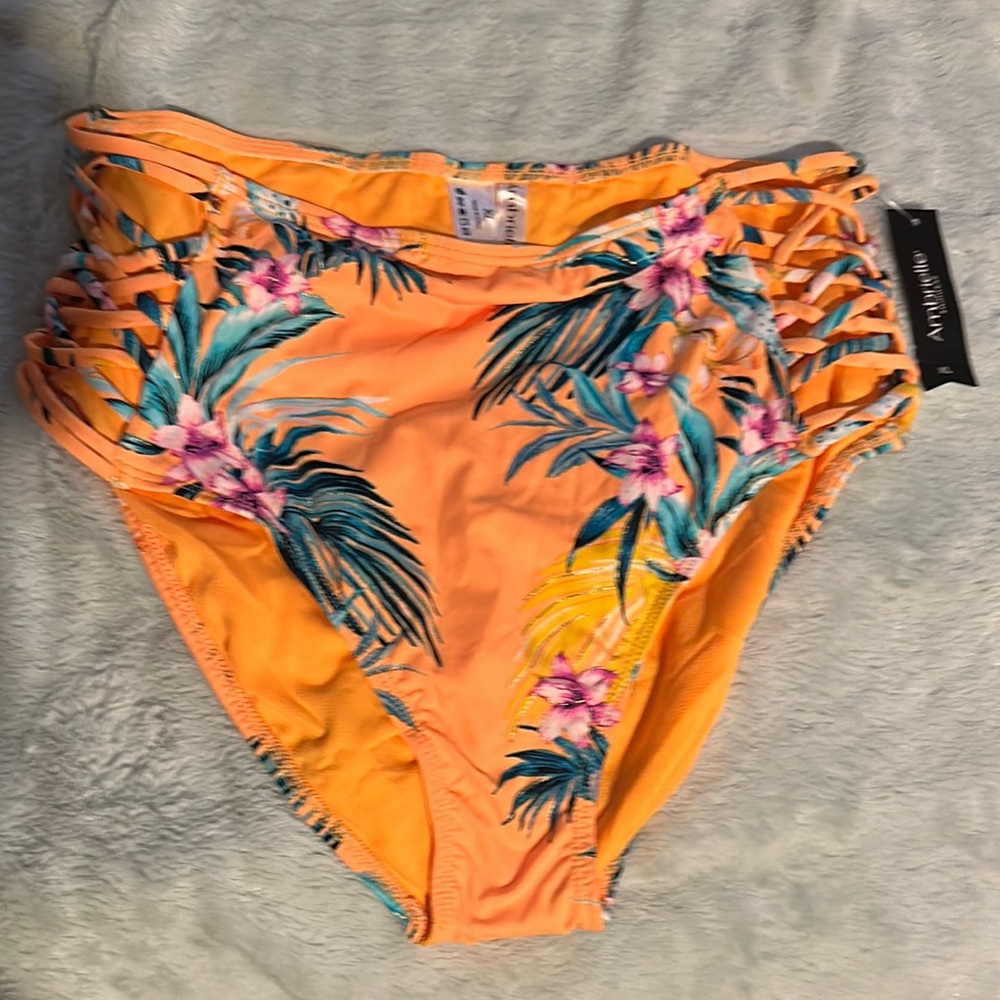Ambrielle Floral Orange Bikini Bottom